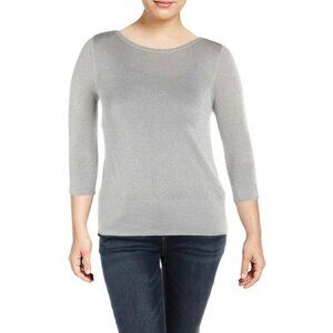 NWT New Basler Metallic Sparkle Viscose Knit 3/4 Sleeve Top Size 3XL